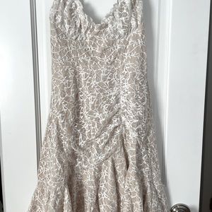 Selfie Leslie white lace mini dress NWT